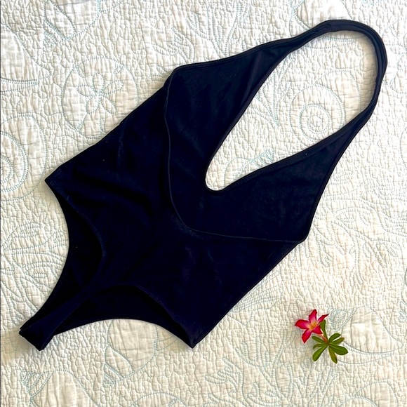 Express One Eleven | Women’s Black Halter Thong Bodysuit Size Small - Picture 3 of 5